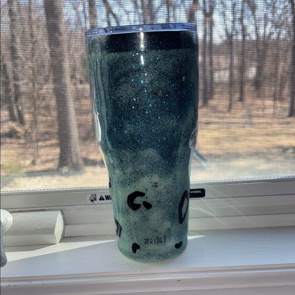 Zak! Blue Glitter Tumbler